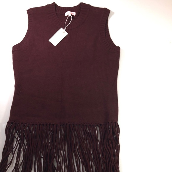 Re:named sweater fringe tank burgundy Shopbop - Picture 8 of 8